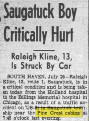 Pine Crest Cabins - Jul 26 1947 Article (newer photo)